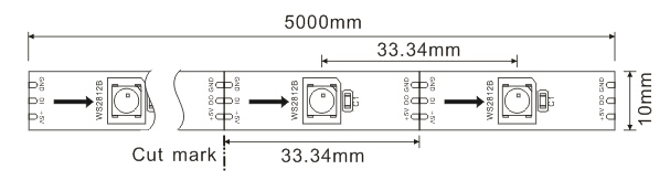5VDC WS2812BデジタルLEDの滑走路端燈のアドレス指定可能な30のピクセル/Mおよび30のLEDs/M 0